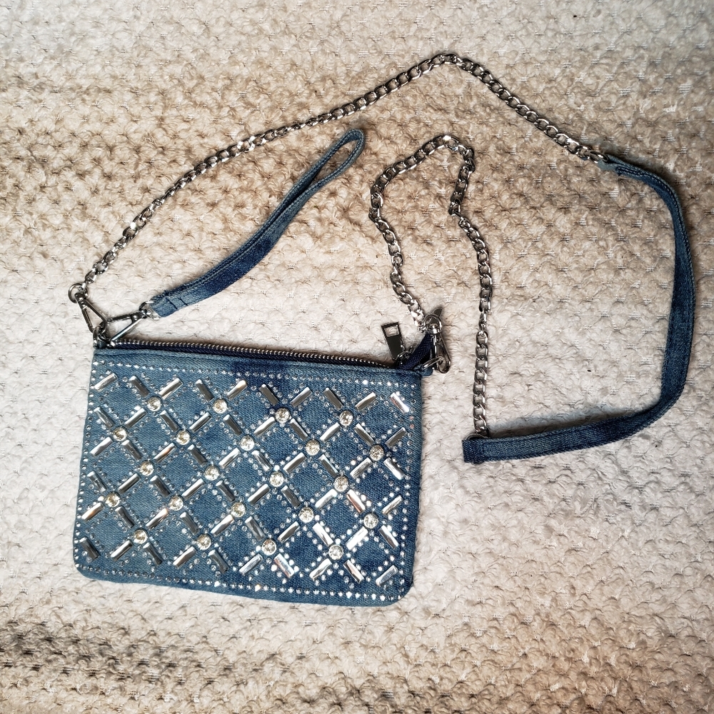 Denim clutch/shoulder purse